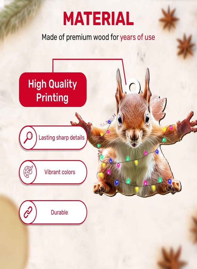 GENANY Vacation Movie Squirrel Christmas Ornament, Flying Squirrel Hanging Ornaments 2025, Wooden Keepsake, Christmas Funny Gifts for Men Women Animal Lovers, Vacation Movie Themed Decorations - Image 3